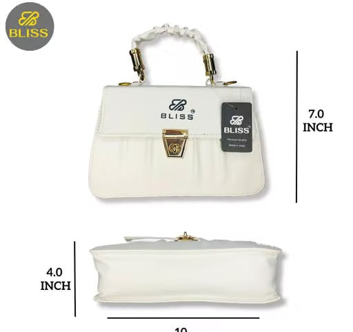 Women's White PU Leather Sling Bag | Stylish Shoulder Bag