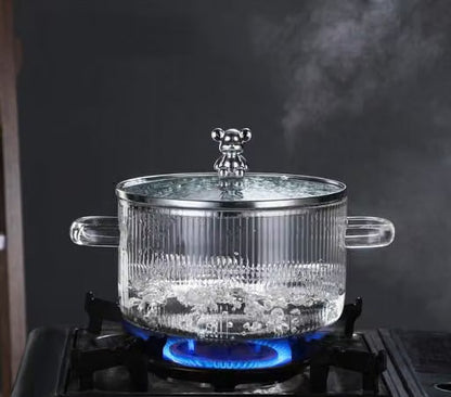 Borosilicate Glass Cooking Pot 1.6L | Stovetop Saucepan