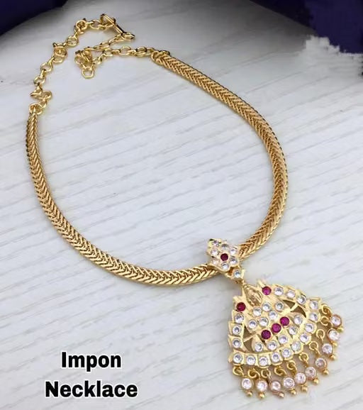 Impon Panchaloham Lakshmi Attigai Necklace for Women