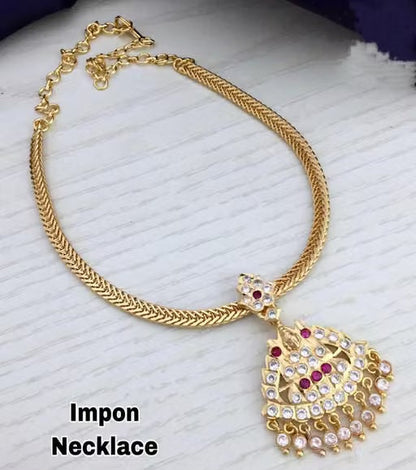 Impon Panchaloham Lakshmi Attigai Necklace for Women