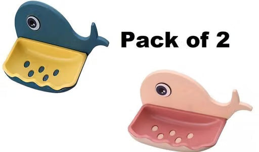 Multipurpose Plastic Soap Holder with Adhesive Sticker Pack of 2