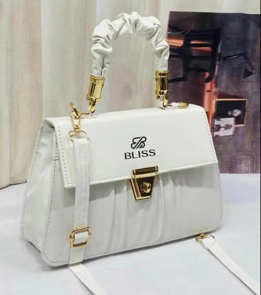 Women's White PU Leather Sling Bag | Stylish Shoulder Bag