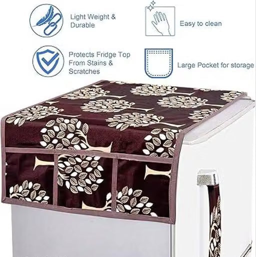 Fridge Top Cover with 6 Utility Pockets – Pack of 1