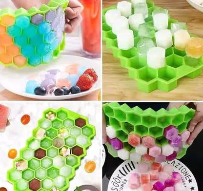 Ice Roller & 37-Slot Silicone Ice Cube Tray Combo (Pack of 2)