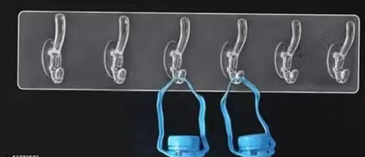 Self Adhesive Wall Hooks No-Drill Strong Sticky Hook Rail 2pcs