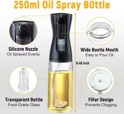 200ml Glass Oil Sprayer Bottle for Cooking, BBQ & Air Fryer