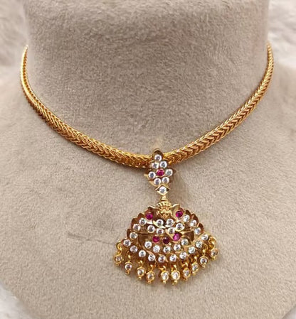 Impon Panchaloham Lakshmi Attigai Necklace for Women