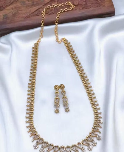Matte Finish AD Stone Long Necklace | Premium Quality