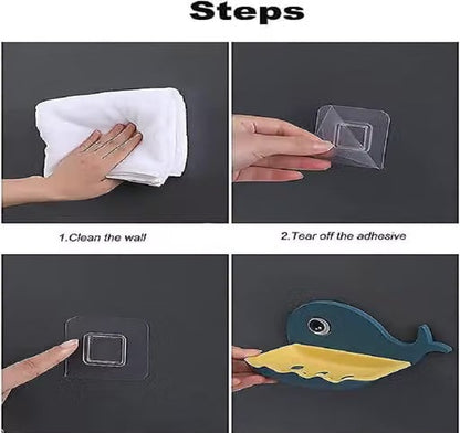 Multipurpose Plastic Soap Holder with Adhesive Sticker Pack of 2