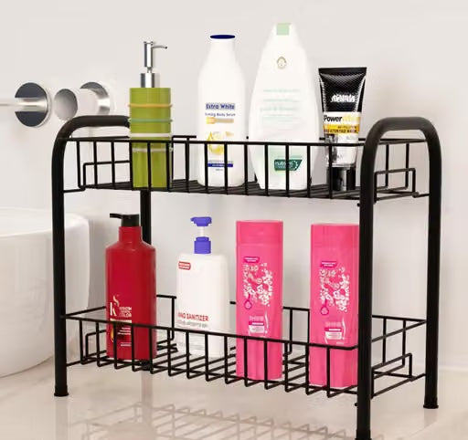 2-Tier Metal Kitchen Rack Spice Organizer Storage Shelf