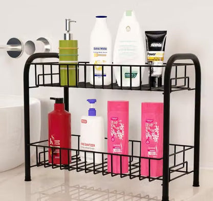2-Tier Metal Kitchen Rack Spice Organizer Storage Shelf