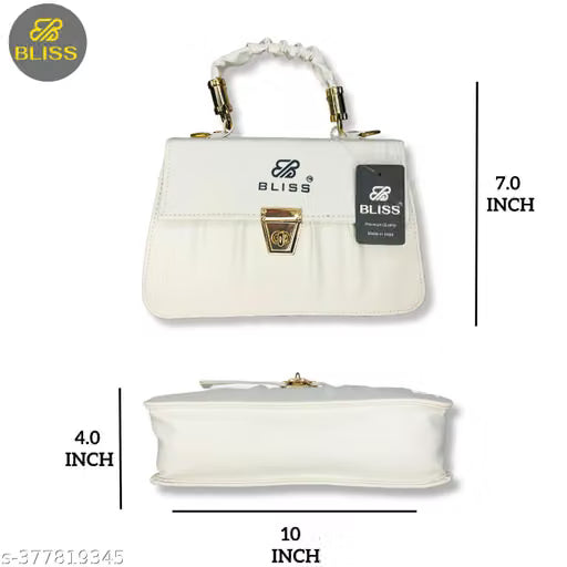 Women's White PU Leather Sling Bag | Stylish Shoulder Bag