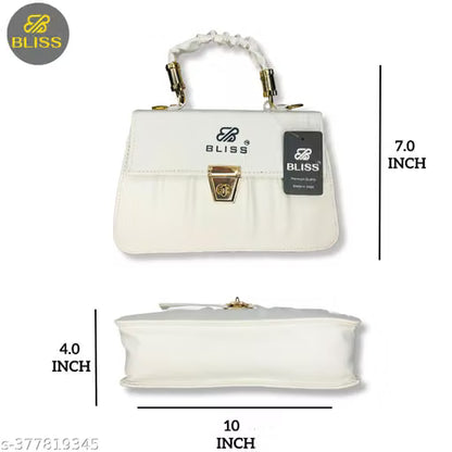 Women's White PU Leather Sling Bag | Stylish Shoulder Bag
