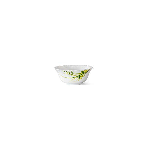 Larah By Borosil Herbs Opalware Leaf Dinner Set, 21-Pieces, White