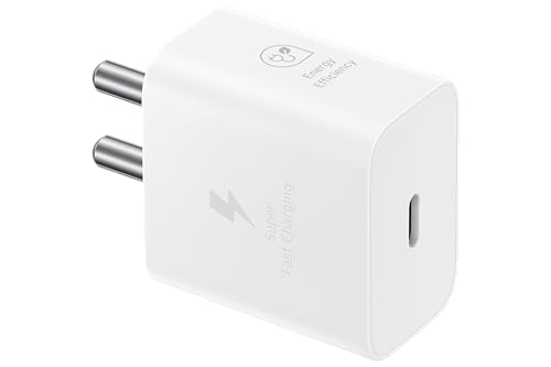 Samsung 25W USB-C Super Fast Charger Adapter (GaN, No Cable) – White