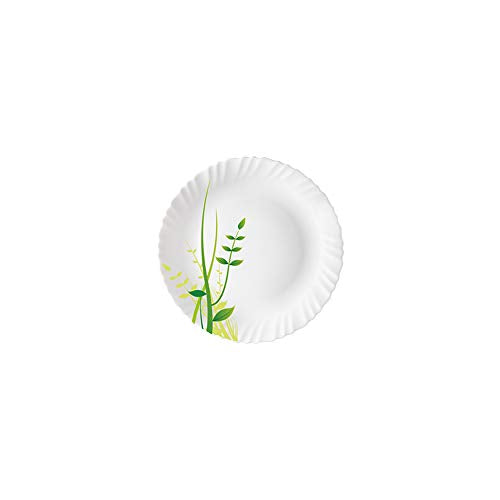 Larah By Borosil Herbs Opalware Leaf Dinner Set, 21-Pieces, White