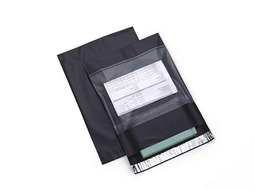 Porpoise Black Tamper Proof Courier Bags 10 x 14 Inch Pack of 1000 with POD Jacket Self Adhesive Poly Mailer for E Commerce Shipping Packaging