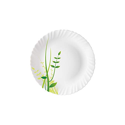 Larah By Borosil Herbs Opalware Leaf Dinner Set, 21-Pieces, White