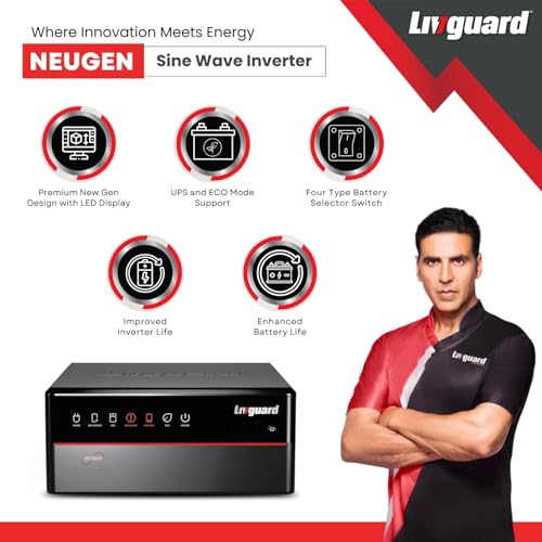 Livguard Neugen 800 VA/12V Pure Sine Wave Inverter with Artificial Intelligence | NUS950 for Homes and Offices | 3 Years Warranty