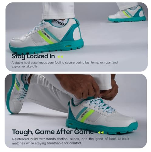 Hundred PitchStrike Cricket Shoes | Multi-Surface Grip with TerraSpike Outsole | Energy Layer Midsole for Cushioning and Support | Lightweight, Breathable | Ideal for Turf, Ground & Hard Surfaces