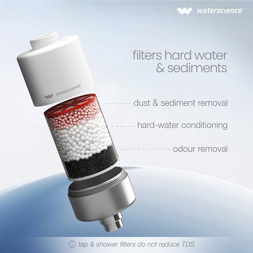 WaterScience CLEO Hard Water Filter for Tap & Shower with Metal Adaptors