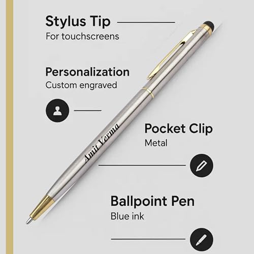 MANAMA Personalized Metal Ballpoint Pen with Gift Box – Blue Ink