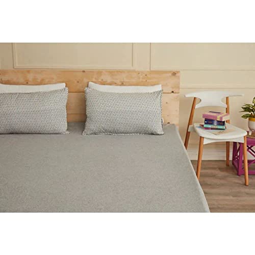 Wakefit Waterproof Terry Cotton Mattress Protector – King Size, Grey