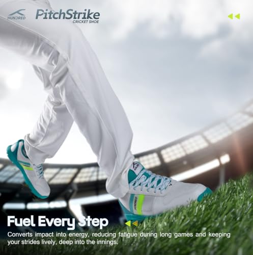 Hundred PitchStrike Cricket Shoes | Multi-Surface Grip with TerraSpike Outsole | Energy Layer Midsole for Cushioning and Support | Lightweight, Breathable | Ideal for Turf, Ground & Hard Surfaces