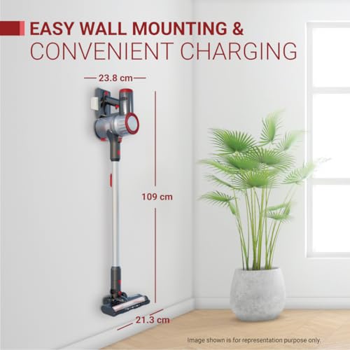 Eureka Forbes Kordfree K10 Lite Cordless Vacuum Cleaner | 2-in-1 Handheld & Upright | 11 KPa Suction Power | 45 Min Runtime | Removable Battery | Cyclonic Tech| 3 Accessories | HEPA,4-Stage Filtration
