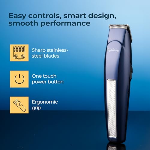 Lifelong Beard Trimmer for Man | Timmer Men Beard | Cordless Hair Trimmer for Men All in One | Grooming Kit with Skin Friendly Blades | Shaving Machine with 4 Combs, Type C Rechargeable, 1Hr Runtime