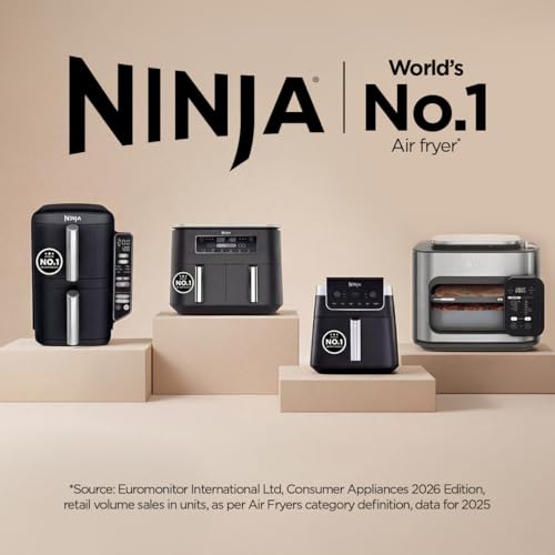 Ninja Air Fryer MAX PRO, 6.2L Air Fryer Oven 2-Year Warranty, Oil-Free Cooking, Max Crisp Technology, Variable Air Flow, Chemical Free Cooking Surface, 6-in-1 Air Fry, Roast, Bake & Reheat, Black