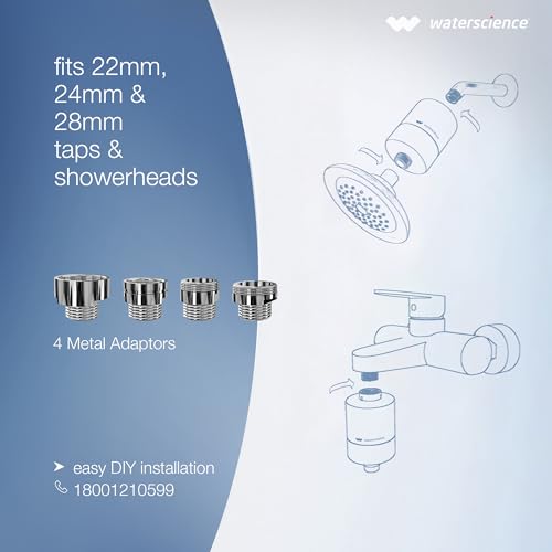 WaterScience CLEO Hard Water Filter for Tap & Shower with Metal Adaptors