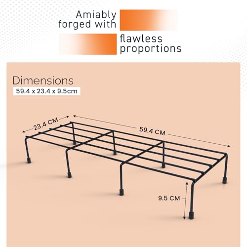 BonKaso Premium Rectangular Anti-Rust Metal Plant Stand Set (Pack of 4) - Stylish Black Stands for Indoor, Outdoor, and Balcony Use
