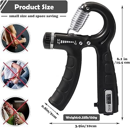 Adjustable Hand Gripper 5–60kg – Hand & Forearm Strengthener