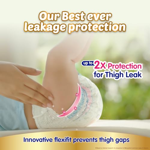 MamyPoko Pants Extra Absorb Baby Diapers, Medium (M size) | 7-12 kg | 74 Count |Deep Sleep Diapers| Soft gentle fit |Deep Absorbent Crisscross | skin friendly with coconut oil |
