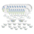 La Opala Classique Opalware Dinner Set, 53 Pcs for Family of 8, Blue Daisy