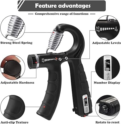 Adjustable Hand Gripper 5–60kg – Hand & Forearm Strengthener