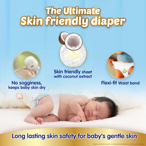 MamyPoko Pants Extra Absorb Baby Diapers, Medium (M size) | 7-12 kg | 74 Count |Deep Sleep Diapers| Soft gentle fit |Deep Absorbent Crisscross | skin friendly with coconut oil |
