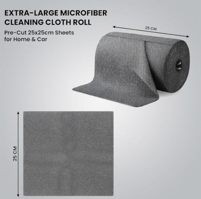 HyperBazaar Microfiber Cleaning Cloth Roll for Kitchen, 20 Pcs Reusable Tearable Roll, 4000 Wash Lint-Free Cloth for Kitchen, Car, Glass & Furniture Cleaning