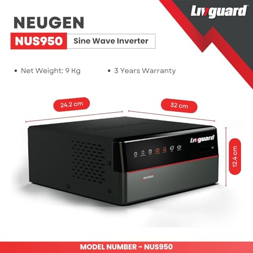 Livguard Neugen 800 VA/12V Pure Sine Wave Inverter with Artificial Intelligence | NUS950 for Homes and Offices | 3 Years Warranty
