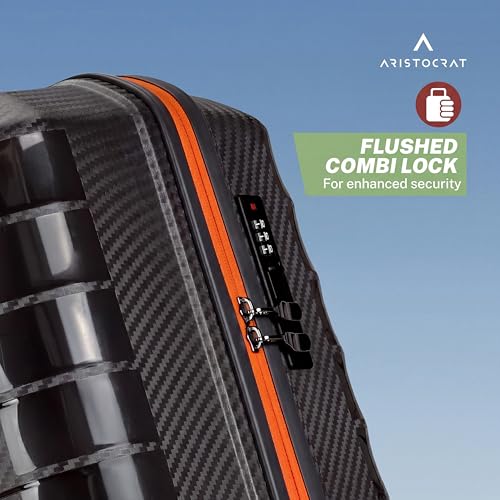Aristocrat Altitude Set of 3 (Cabin+Medium+Large) Trolley Bags, Black
