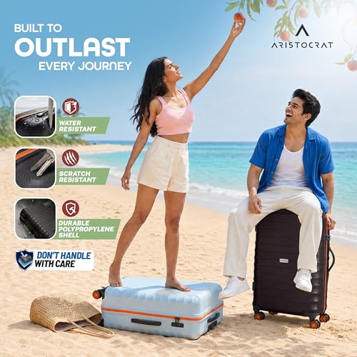 Aristocrat Altitude Set of 3 (Cabin+Medium+Large) Trolley Bags, Black