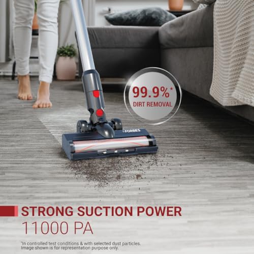 Eureka Forbes Kordfree K10 Lite Cordless Vacuum Cleaner | 2-in-1 Handheld & Upright | 11 KPa Suction Power | 45 Min Runtime | Removable Battery | Cyclonic Tech| 3 Accessories | HEPA,4-Stage Filtration