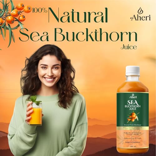Sea Buckthorn Juice 500 ML | Buckthorn Berry Herbal Juice with Natural Vitamin C, Omega 3 6 7 9 & Antioxidants | Herbal Support for Immunity, Skin Glow & Gut Health - Pack of 1