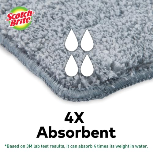Scotch-Brite Plastic Hands-Free Microfiber Flat Mop with Compact Bucket, Splash Proof Design & Double Scraper for Easy Squeeze (1 Unit)