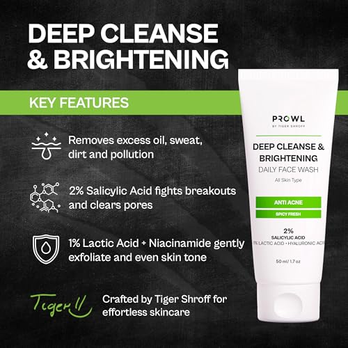 PROWL by Tiger Shroff Facewash - 2% Salicylic, 1% Lactic & Hyaluronic Acid