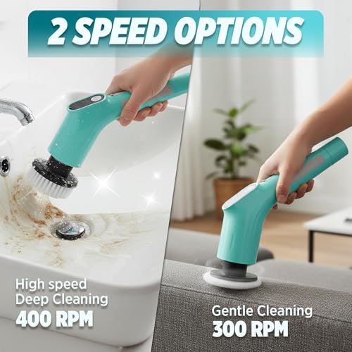 Spotzero by Milton 8-in-1 Electric Spin Scrubber – 400 RPM