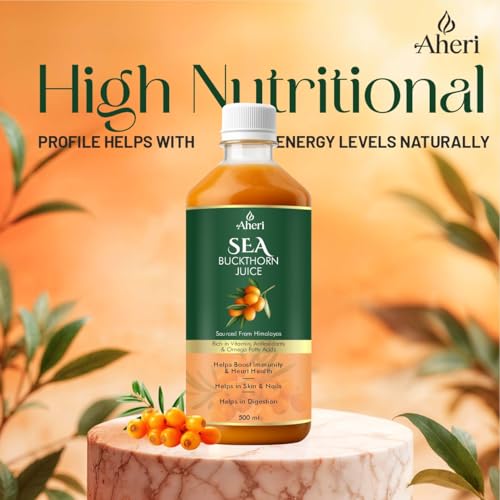 Sea Buckthorn Juice 500 ML | Buckthorn Berry Herbal Juice with Natural Vitamin C, Omega 3 6 7 9 & Antioxidants | Herbal Support for Immunity, Skin Glow & Gut Health - Pack of 1