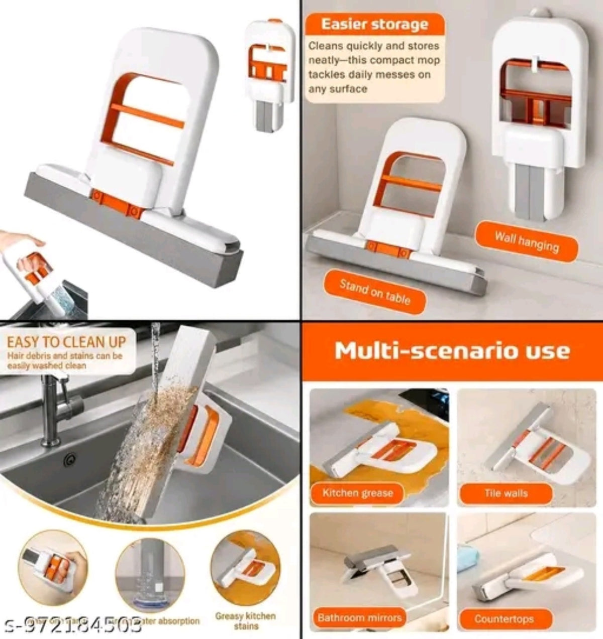 Squeeze floor mop features and multi-surface use