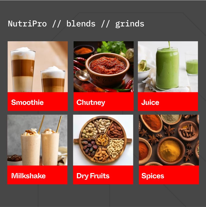 NutriPro 500W Juicer Mixer Grinder with Sipper Jar – 2 Jar Set